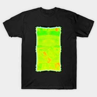 Vibrant Neon Glitch - Abstract Halftone Pop Art T-Shirt